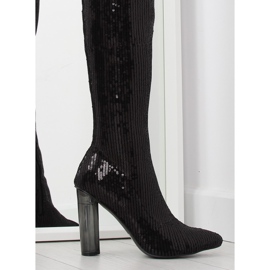 Botas de lantejoulas pretas AE55P pretas preto 1