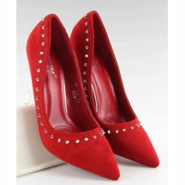 Salto de camurça com tachas vermelho nf-04p vermelho 2