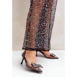 Salto alto decorado com laço, preto 2 Salto alto decorado com laço, preto 2