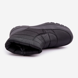 Botas de neve masculinas com zíper, forradas com pele, pretas preto 2