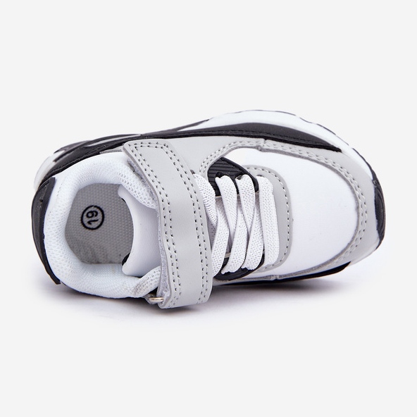 FR1 Calçado desportivo infantil com plataforma, branco e preto 2