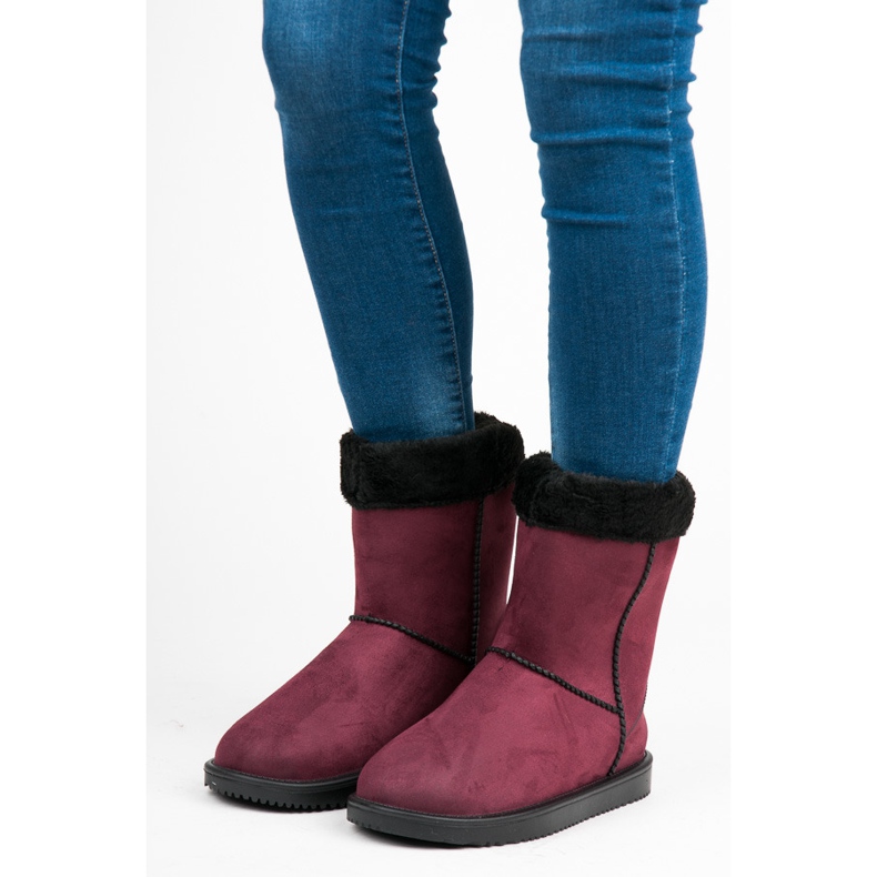 Bona Botas de neve marrons de mulher vermelho 1