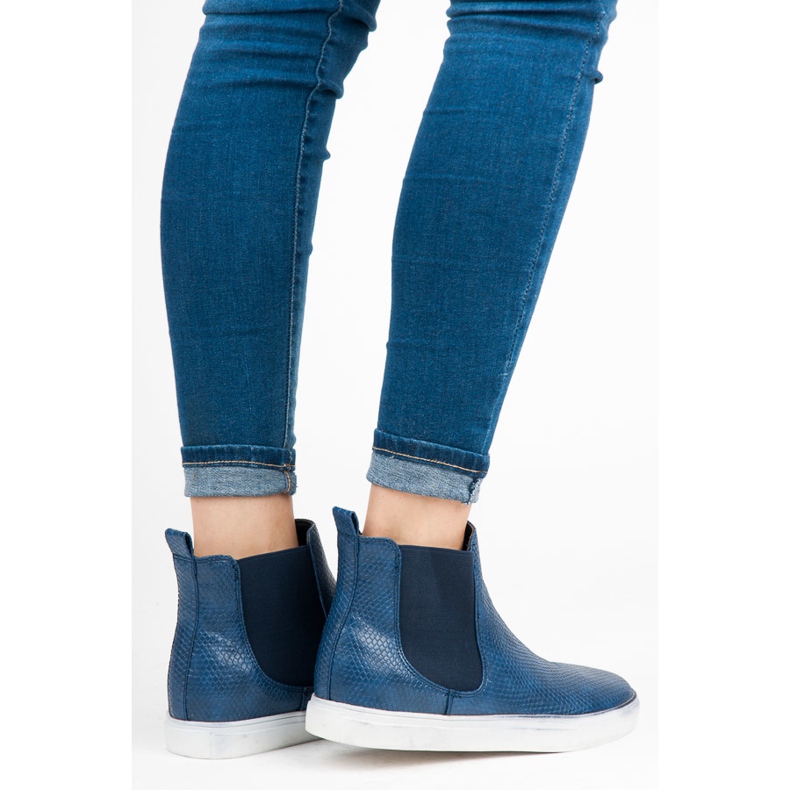 Mckeylor Tênis com estampa de cobra azul 2 Mckeylor Tênis com estampa de cobra azul 2