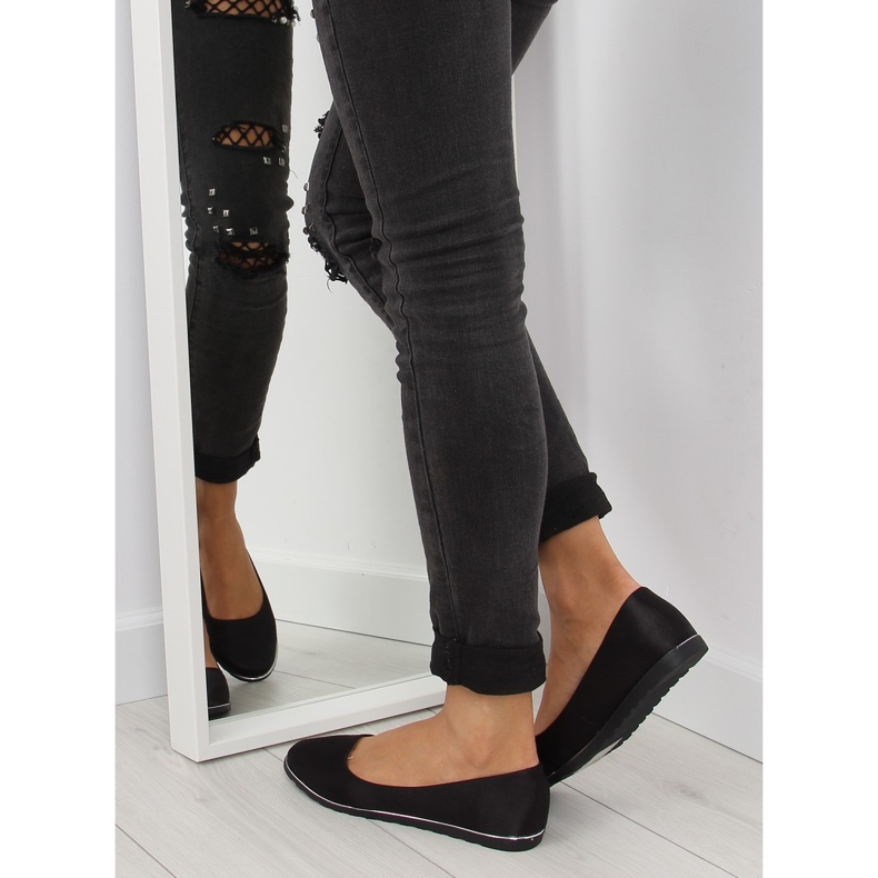 Bailarinas pretas acetinadas A8621 pretas preto 2