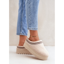 Botas femininas de neve com plataforma bege 1