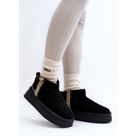 Botas femininas de neve com plataforma de camurça preta preto 1