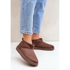 Botas femininas de neve com plataforma em camurça marrom 1