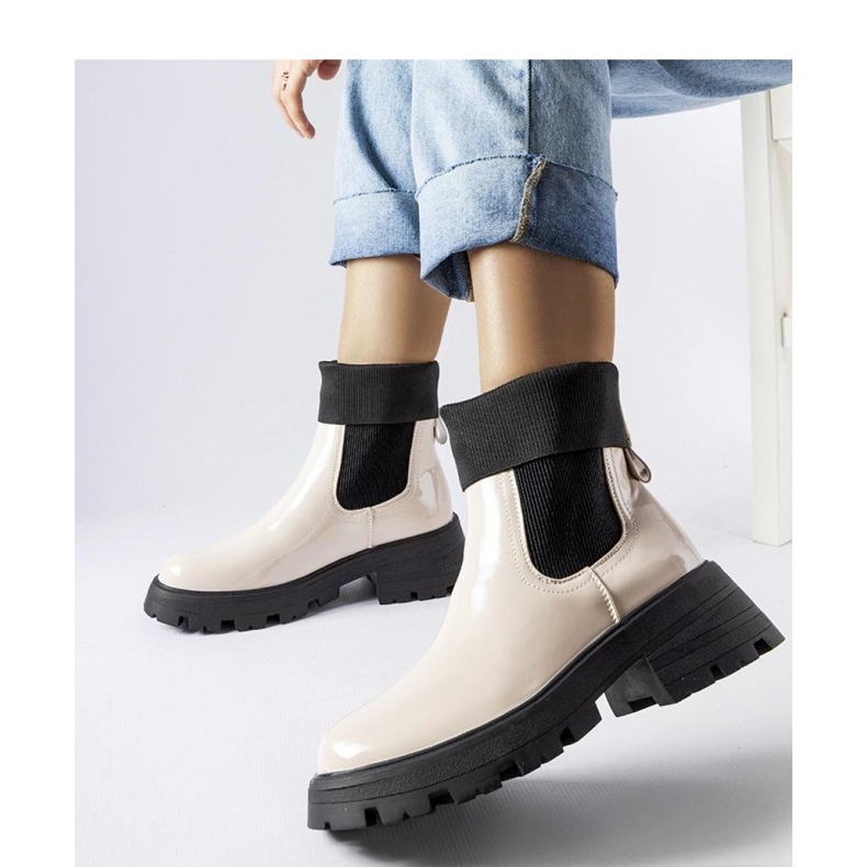 Botas de trabalho slip-on bege da Breolungi - Solea 1