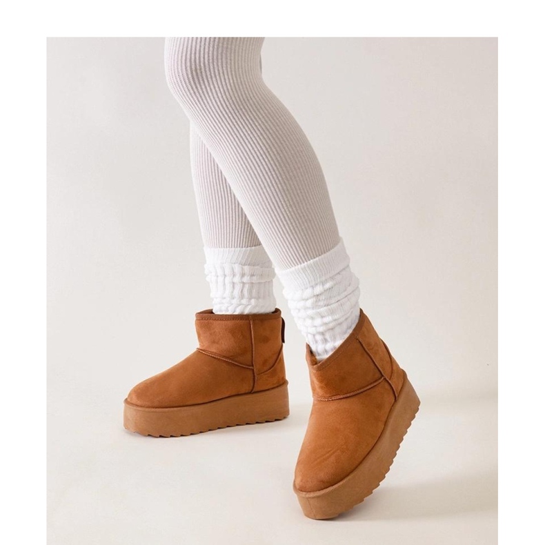 Botas de neve casuais marrons com plataforma alta Thaisa - Solea marrom 1