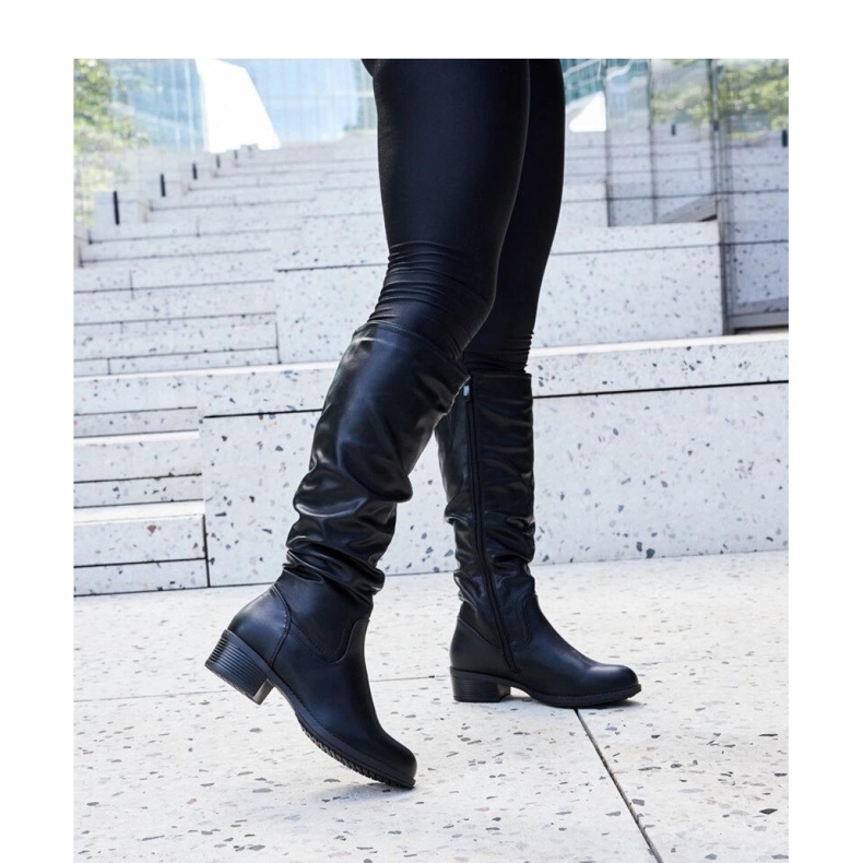 Botas Angelico pretas enrugadas - Solea preto 1