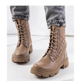 Botins marrons com cano em meia da Lujan - Solea castanho 1
