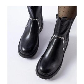Botins pretos decorados com zircões Anastasio - Solea 1