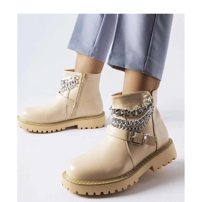 Botins bege com correntes decorativas Mezzavia - Solea 1
