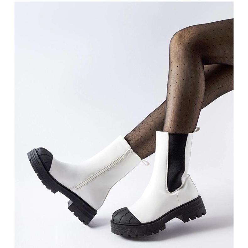 Botas Chelsea clássicas brancas com isolamento da Porcigatone - Solea branco 1