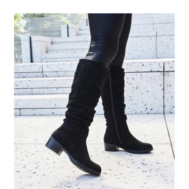 Botas pretas Angelico em camurça ecológica - Solea preto 1