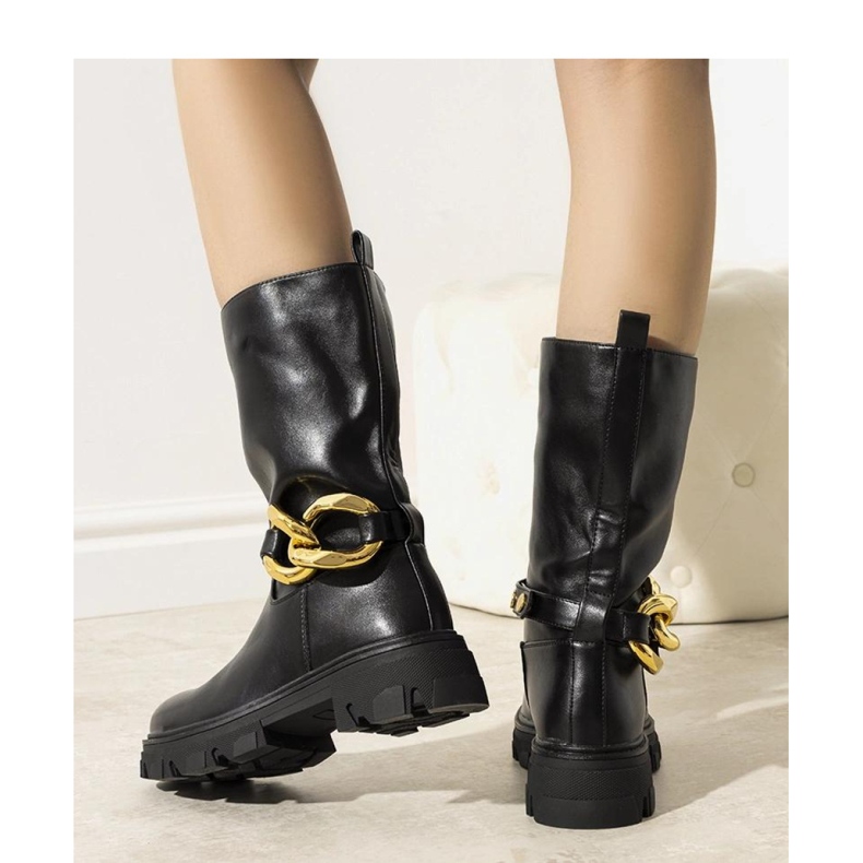 Botas pretas com isolamento e corrente Harrison - Solea preto 1 Botas pretas com isolamento e corrente Harrison - Solea preto 1