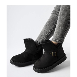 Botas de neve pretas com isolamento e recorte Monal - Solea preto 1 Botas de neve pretas com isolamento e recorte Monal - Solea preto 1