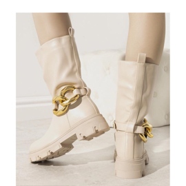 Botas isoladas bege com corrente Harrison - Solea 1