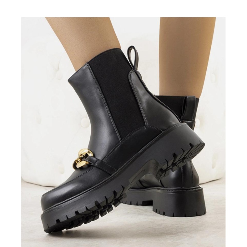 Botins pretos com sola alta Pesa - Solea 1 Botins pretos com sola alta Pesa - Solea 1