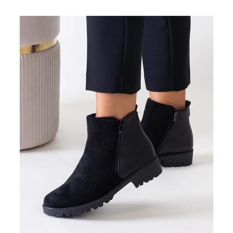 Botins plataforma pretos em camurça ecológica Kirla - Solea 1