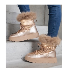 Botas de neve com isolamento bege e pele Arilla - Solea 1 Botas de neve com isolamento bege e pele Arilla - Solea 1