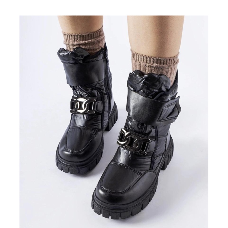 Botas de neve pretas com fivela decorativa Athos - Solea preto 1