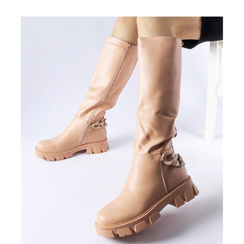 Botas rasas rosa com corrente Armand - Solea 1