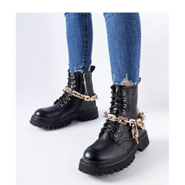 Botas pretas com corrente Bowling - Solea preto 1