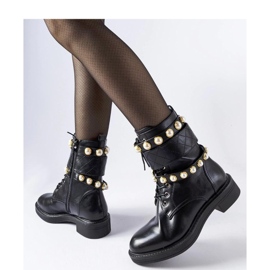 Botins com isolamento preto e pérolas Normand - Solea 1