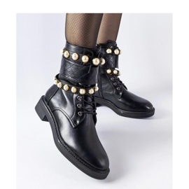 Botins com isolamento preto e pérolas Normand - Solea 2