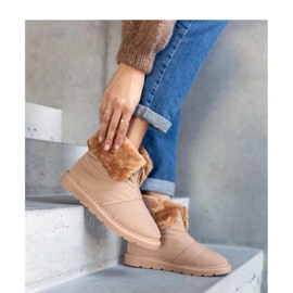 Botas de neve isoladas bege com gola Edidda - Solea 1 Botas de neve isoladas bege com gola Edidda - Solea 1