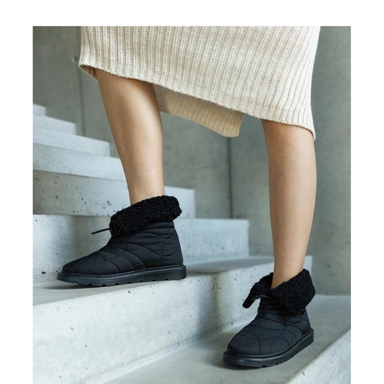 Botas de neve pretas com isolamento e punho Caellita - Solea preto 1