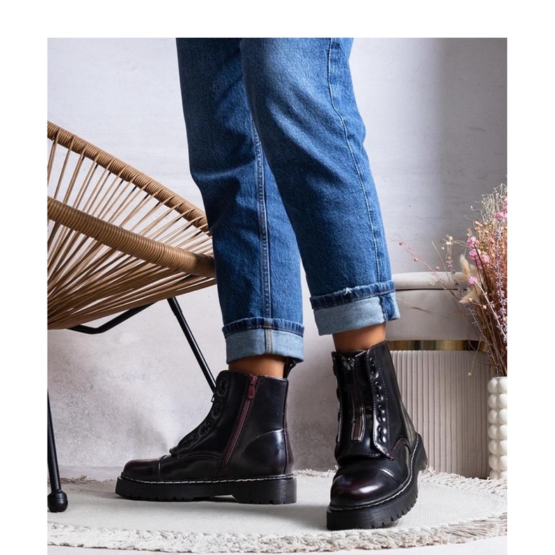 Botas de caminhada com isolamento Borgonha vermelho 1