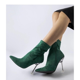 Botins verdes com salto decorativo 1