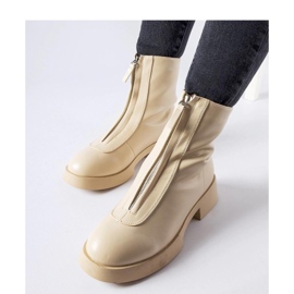 Botins bege com isolamento e zíper 1