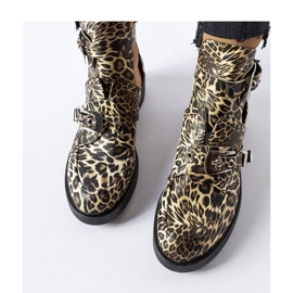 Botas com recortes com estampa de leopardo preto 1