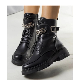 Botas de caminhada pretas com isolamento preto 2