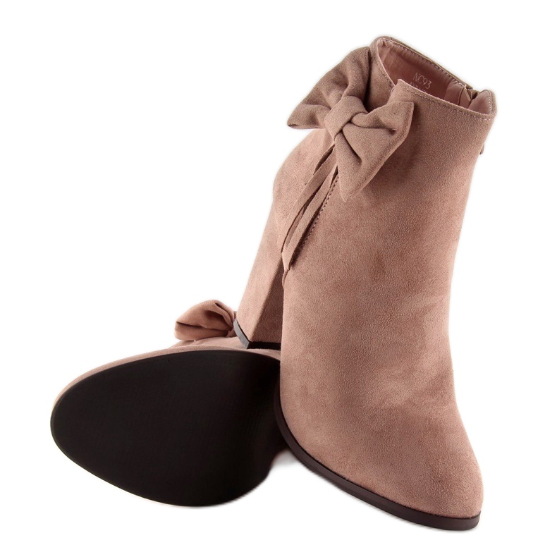 Botas de salto alto com laço rosa nc93 rosa multicolorido 2