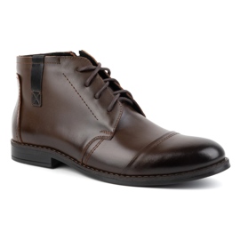 Olivier Sapatos masculinos de inverno, botins elegantes 282LU, marrom escuro 2