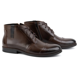 Olivier Sapatos masculinos de inverno, botins elegantes 282LU, marrom escuro 3