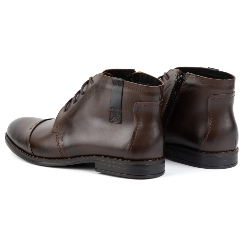 Olivier Sapatos masculinos de inverno, botins elegantes 282LU, marrom escuro 6
