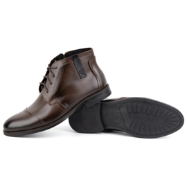 Olivier Sapatos masculinos de inverno, botins elegantes 282LU, marrom escuro 5