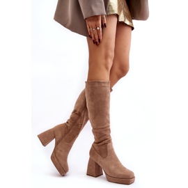 Ideal Shoes Botas bege femininas 3