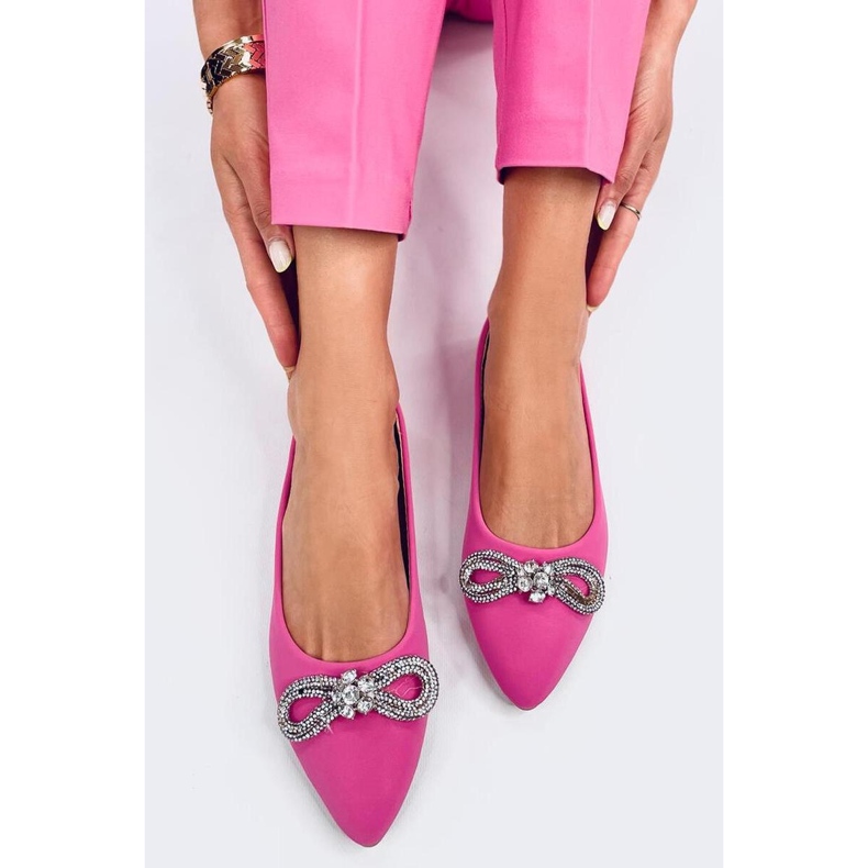 Elegantes bailarinas com zircônia cúbica rosa 1 Elegantes bailarinas com zircônia cúbica rosa 1