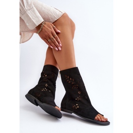 Zazoo 3437 Sandálias superiores pretas preto 1