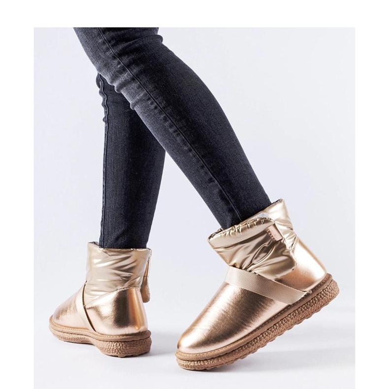 Botas de neve curtas marrons brilhantes de Delaune - Solea marrom 1