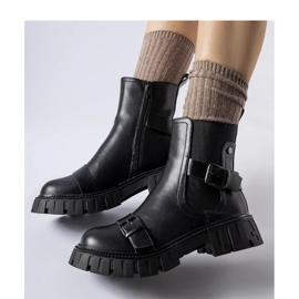 Botins pretos com sola maciça Fontarine - Solea 1 Botins pretos com sola maciça Fontarine - Solea 1