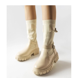 Botas elegantes bege com parte superior flexível Ida - Solea 1