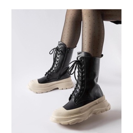 Sapatos de trabalho pretos com sola grossa bege Crosia - Solea 1 Sapatos de trabalho pretos com sola grossa bege Crosia - Solea 1