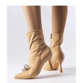 Botins bege decorados com laço de zircão da Mars - Solea 1